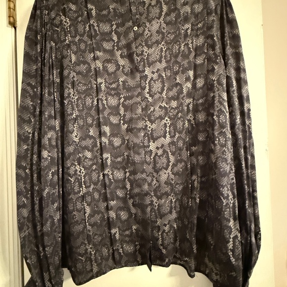 Anine Bing Black and Grey Python Print Blouse - Picture 2 of 4